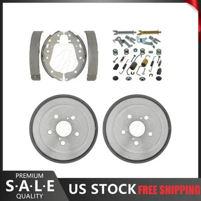 Rear Kit Brake Drums & Brake Shoes Hardware Kit For 2009 Toyota Prius NEW - Image 1 of 4