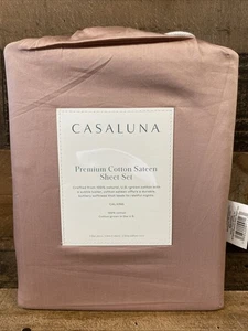California King 600 Thread Count Premium Cotton Sateen Sheet Set Clay Casaluna - Picture 1 of 8