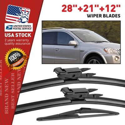 28"+21"+12"Wiper Blade Set for 2007-2011 Mercedes-Benz ML63 AMG GL450 Replace - Image 1 of 4