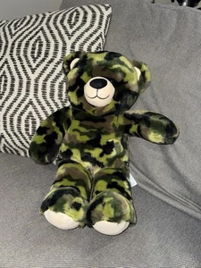 Build a Bear Camo Bear Plush 14 inch No Sound 2010 Stuffed Animal Gift EUC - Picture 1 of 4