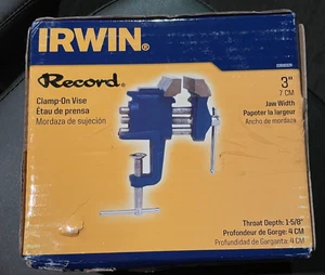 NEW IRWIN 226303ZR Record  Clamp On Vise 3” inch Bench Vise - Picture 1 of 1