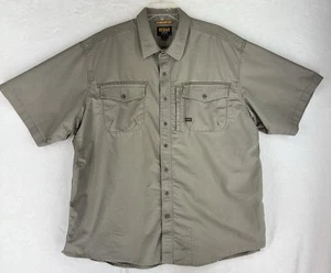 Ariat Rebar Work Shirt Mens 2XL Ripstop Button Up Utility Durable Beige Workwear - Picture 1 of 13