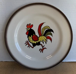 Vintage 1961 Metlox Poppytrail ROTER HAHN 10" SPEISETELLER Kalifornien USA - Bild 1 von 2
