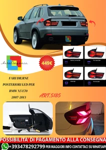 💫ART.5185 Fari Diurne Posteriori LED per BMW X5 E70 2007-2013💫 - Foto 1 di 11