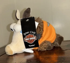 Harley Davidson Schwein Schwein Wildschwein 8 Zoll Plüschtier Rumble Biker Club exklusiv neu mit Etikett - Bild 1 von 6