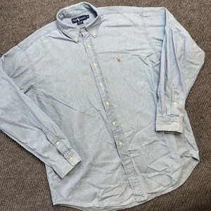 VTG Polo Ralph Lauren Shirt Mens XL Blue Chambray Blaire Button Down Flesh Pony - Picture 1 of 9