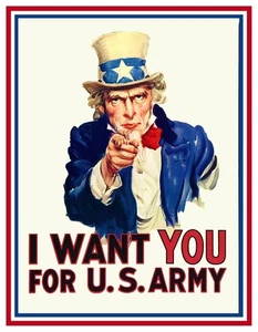 US Army Recruiting Poster Uncle Sam Wants You! Counted Cross Stitch Pattern - Picture 1 of 9