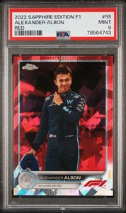 2022 Topps Chrome Sapphire Edition Formula 1 - Alexander Albon #55 Red /5 PSA 9 - Imagen 1 de 2