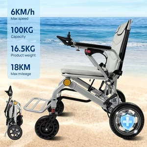 NEW 16.5KG Electric Wheelchair Aluminium Lightweight Foldable Lithium Power 24V - Picture 1 of 17