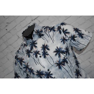 Express Hemd Herren Größe XS Stretch blau geblümt tropisch Hawaii NEU  - Bild 1 von 8