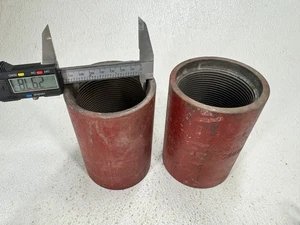 (Lot of 2) 2-7/8" API 5CT Oilfield Coupling (3.668 OD), 5-1/4" Long, Red - Picture 1 of 8