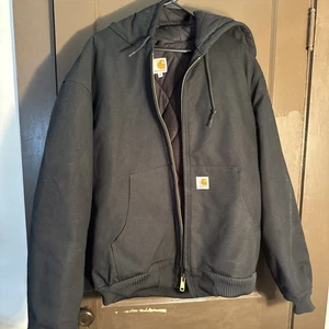 Giacca Carhartt Other Active Made in USA cotone nero tinta unita usata - Foto 1 di 11