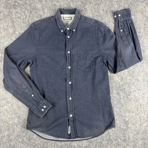 Acne Studios Mens Blue Classic Fit Button Down Shirt Sz 46 (S) Isherwood Flannel - Picture 1 of 8