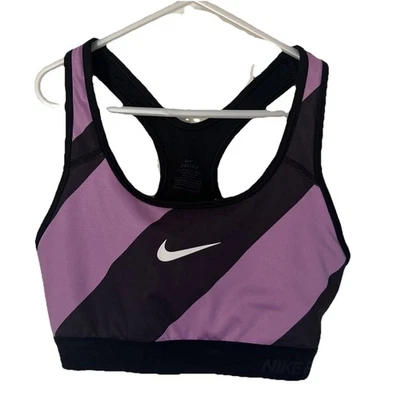 Nike Pro Dri-Fit Sports Bra - Size Medium ￼- Purple Black Nice Exercise Top - Image 1 of 4