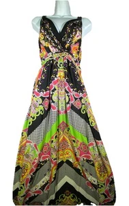 New Directions Womens Petite Maxi Dresses Size X-Large Paisley Colorful Boho - Picture 1 of 11