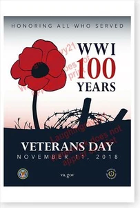 2018 Veterans Day National Committee WWI Anniversary Veterans Day Poster - Picture 1 of 1