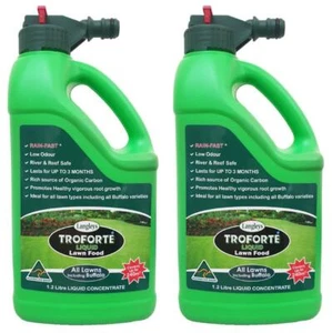 Troforte Liquid "TWIN PACK" Lawn Food 2x 1.2L Fertiliser / Fertilizer - Picture 1 of 2