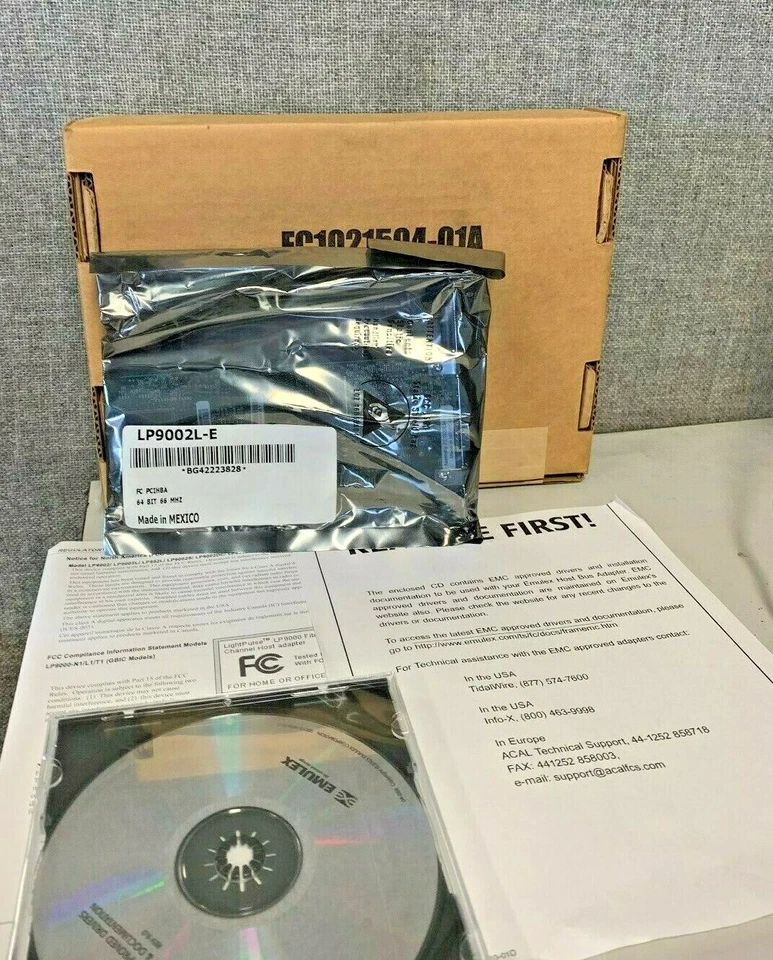 NEW EMULEX LIGHTPULSE LP9002L-E 64-bit 66MHz PCI TO 2Gb FIBRE CHANNEL ADAPTER - Image 1 of 3