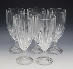 MIKASA CRYSTAL PARK LANE SET OF 5 ICED TEA GOBLETS 7.25" - Picture 1 of 7
