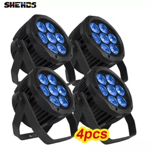 SHEHDS 4Pcs Waterproof IP65 LED 7x18W Par Stage Lighting RGBWAUV 6in1 For DJ Bar - Picture 1 of 17