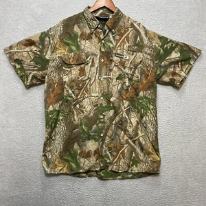 Winchester Camo Short Sleeve Shirt Mens L Real Tree Hard Woods Hunting Vented - Picture 1 of 7