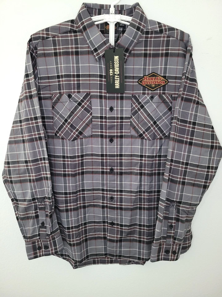 Harley-Davidson 120th Anniversary Long Sleeve Plaid Shirt - 96645-23VM Size 3XL
