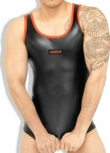 Outtox By Maskulo Tank Top Tight Spandex TankTop Red TP140 1 - Picture 1 of 5