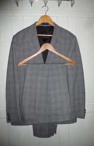 mens HARDY AMIES GREY WINDOW PANEL WOOL SUIT SIZE 44"R CHEST 38" WAIST 30" LEG - Picture 1 of 15