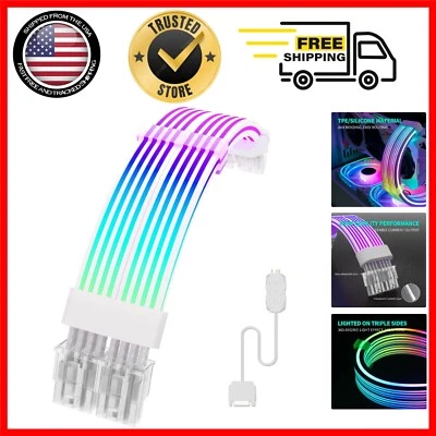 Customizable 8 Pin ARGB GPU Cable with Mini Controller for Ultimate Gaming Vibes - Image 1 of 4