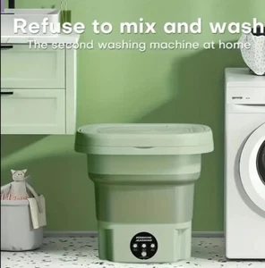 Foldable Lightweight Mini Washing Machine - Green - Picture 1 of 7