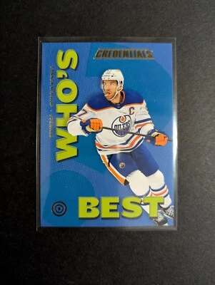 2023-24 UD Credentials Who's Best Blue Connor McDavid #WB-CM Edmonton Oilers - Image 1 of 4