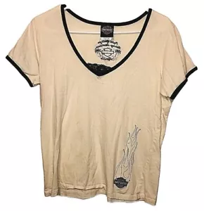 Camisa para mujer Harley Davidson Palm Springs California cosida cuello en V XL - Imagen 1 de 5