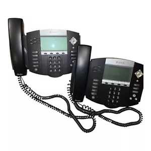 2 Polycom SoundPoint IP 550 SIP 4-Line PoE Business Phones W/HD Voice Handset - Picture 1 of 10