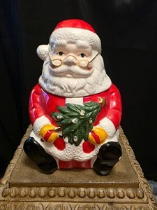 Vintage 1997 Gibson Housewares Weihnachten Weihnachtsmann Keksdose - abgeplatzt - Bild 1 von 6