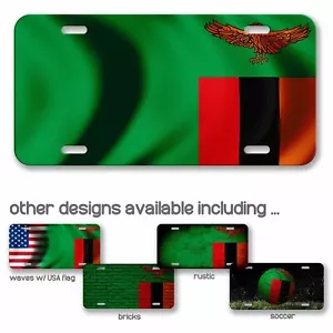 High Grade Aluminum License Plate - Flag of Zambia (Zambian) - Many Options - Picture 1 of 10