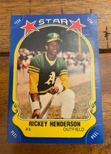 1981 Fleer Star Stickers #54 Rickey Henderson  Athletics NM