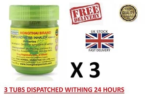 3 X Thai Compound Herbal Inhaler YADOM STUFFY NOSE FORMULA 2 GREEN MENTHOL NEW - Picture 1 of 6