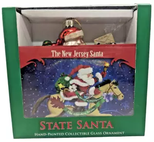 2012 "The New Jersey Santa" handbemaltes Sammlerstück Glas Ornament mit Karte Neu im Karton - Bild 1 von 3