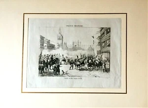 SEVILLA, ENTRADA DEL REY JOSÉ, FRANCE MILITAIRE. grabado de principios s. XIX - Imagen 1 de 1
