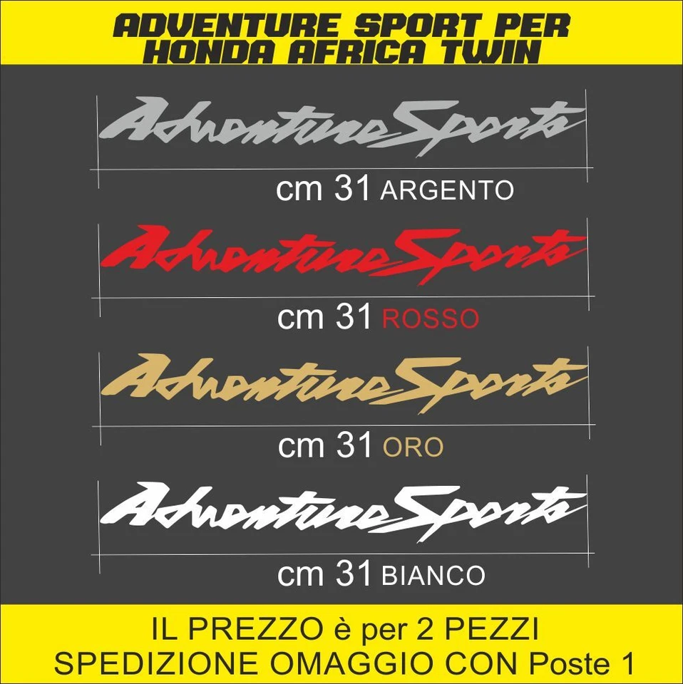 Adesivi Adventure sport per HONDA AFRICA TWIN 2 pezzi prespaziati