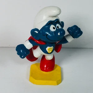 Smurferman Smurf PVC Figure 1980 Peyo Bully 2" 20119 Vintage Collectible - Picture 1 of 6