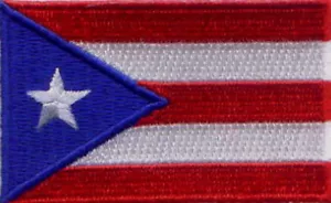 10 Stck. Puerto Rico Flagge bestickte Patches 2,5 Zoll x 1,5 Zoll Aufbügeln - Bild 1 von 1