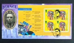 GB Benham 1999 Turing's Life folleto panel sobre ciencia e invención cubierta del primer día - Imagen 1 de 2