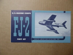 Folleto original de aviones Fury FJ-2 del Cuerpo de Marines de Aviación de América del Norte c.1954 - Imagen 1 de 4