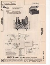 1966 SYMPHONIC 3PN45 RECORD PLAYER AMPLIFIER SERVICE MANUAL PHOTOFACT SCHEMATIC