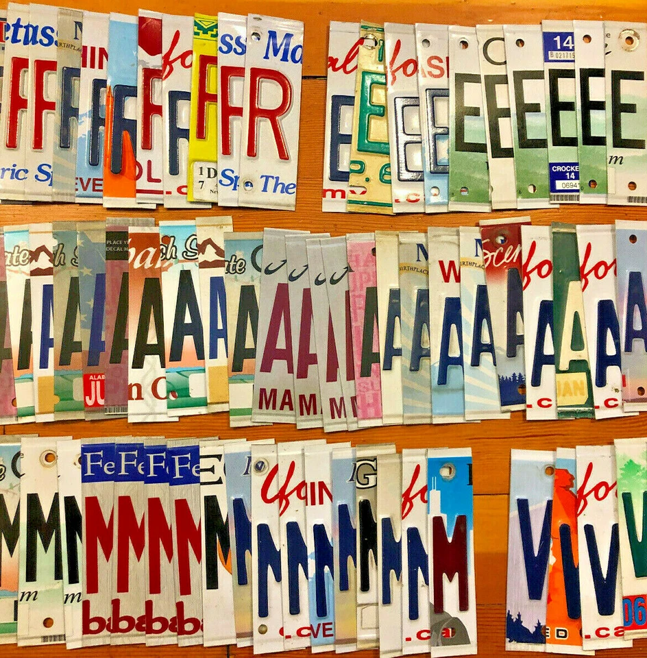 Bulk Good Condition License Plate Letters and Numbers - Each Order is 25 Pieces - Image 1 of 1