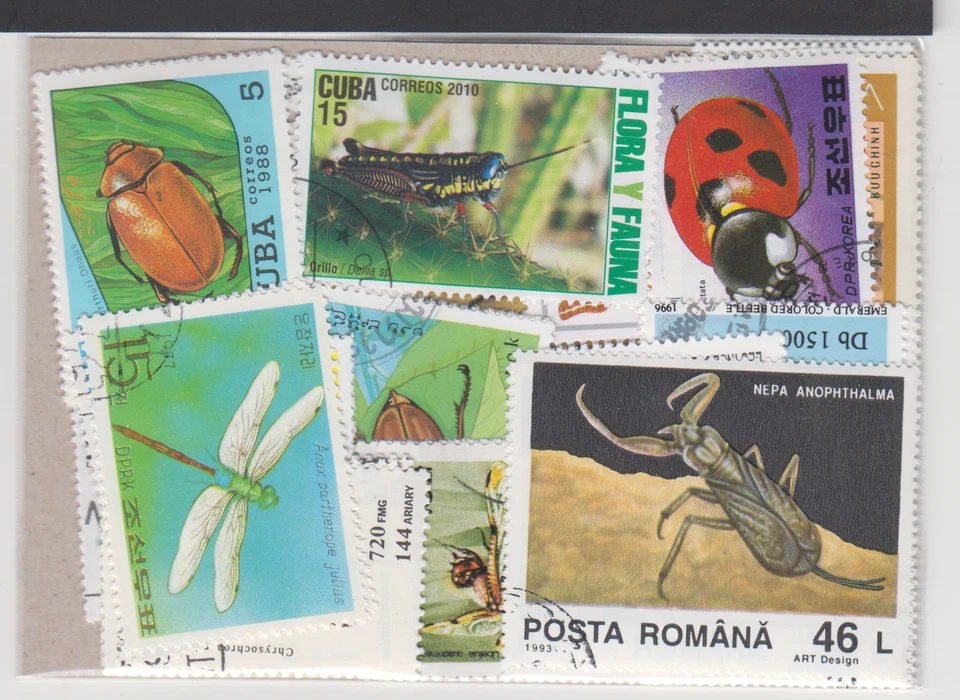 INSECTS - 50 DIFFERENT TOPICS STAMPS !!! FREE SHIPPING. - Image 1 of 1