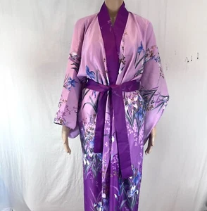 Women Satin Kimono  Robe Satin Casual Floral Long Robe Unbranded See Measurement - Picture 1 of 11