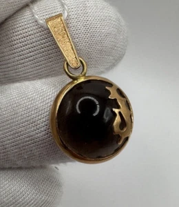 Vintage USSR Soviet Era Gold 583 14K Woman's Jewellery Stone Pendant - 3.17g - Picture 1 of 8