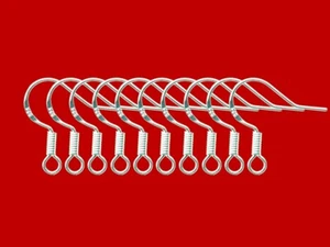 925 Stamped Silver Coated Earring Fish Hooks Ear Jewellery Making Findings - Picture 1 of 24
